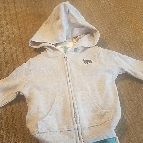 Grey and blue jacket, onesie, and pants set - Picture 3 of 5